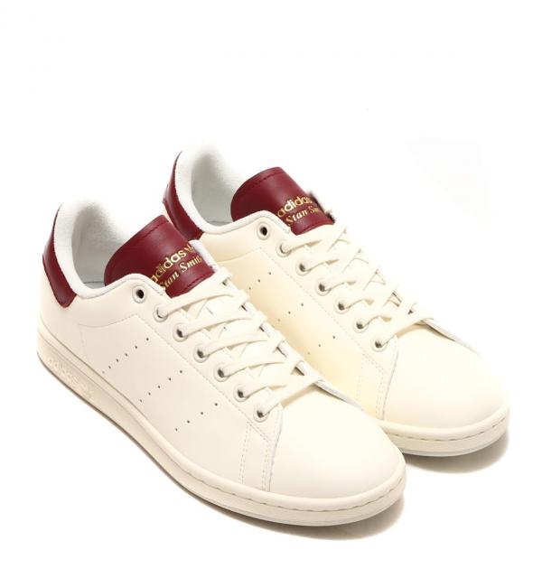 Adidas stan smith white burgundy 2025