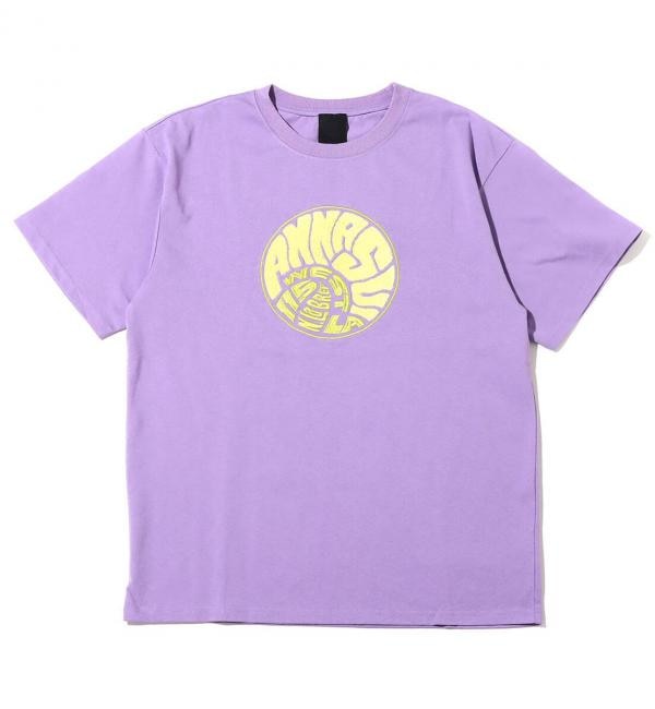 ＜アイルミネ＞【アトモス ピンク/atmos pink】 ANNA SUI Archive ビック刺繍 ロゴTシャツ PURPLE 22SU-I
