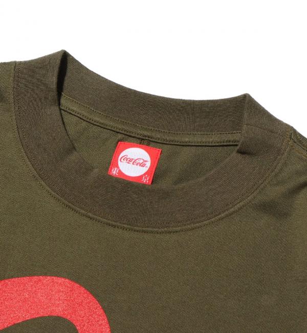 COCA-COLA BIG MAIN LOGO LS TEE KHAKI 19HO-S|atmos pink(アトモス