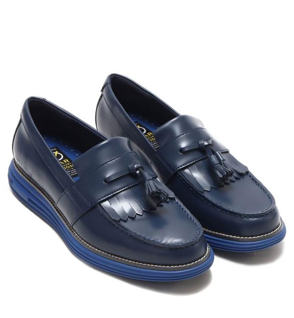 navy blue patent loafers