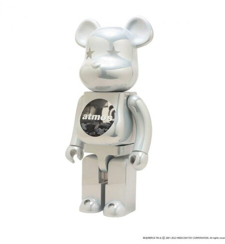 Bearbrick MEDICOM TOY PLUS 1000% SILVER CHROME Ver.