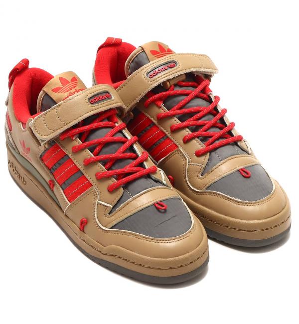 adidas FORUM 84 CAMP LOW CARDBOARD/SCARLET/UTILITY GREY 22FW-S