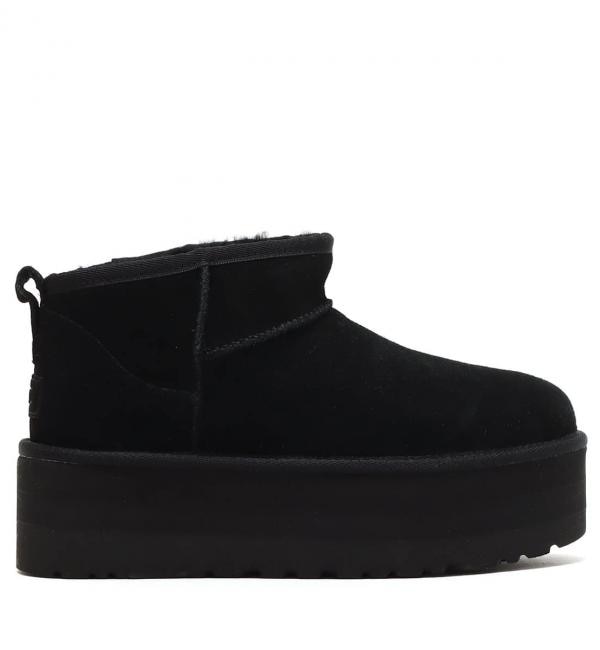 UGG W CLASSIC ULTRA MINI PLATFORM BLACK 22FW-I|atmos pink(アトモス