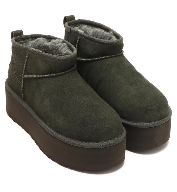 【2023新春福袋】靴新品 UGG ウルトラミニ プラットフォーム フォレストナイト 25.0cm