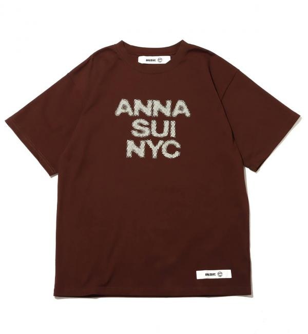 ＜アイルミネ＞【アトモス ピンク/atmos pink】 ANNA SUI NYC 発泡 ロゴTシャツ BROWN 22FA-I