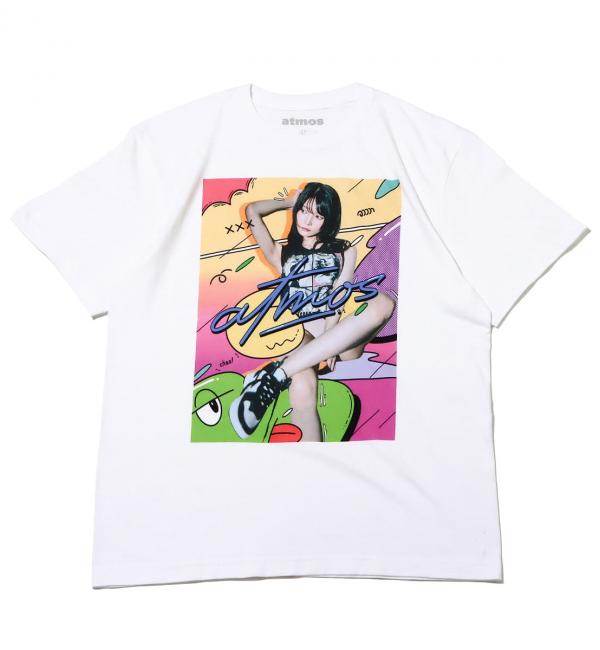 atmos × 似鳥沙也加 × Chao Photo TEE WHITE 22FA-I|atmos pink