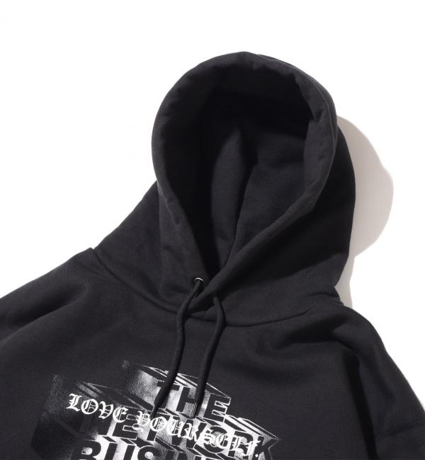 THE NETWORK BUSINESS × ぱくちーひとみ CLEAR LOGO HOODIE BLACK 23SP
