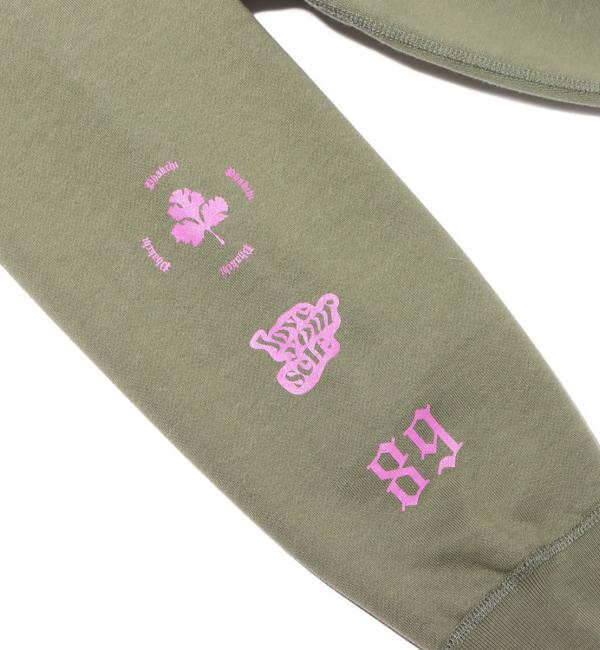 THE NETWORK BUSINESS × ぱくちーひとみ CLEAR LOGO HOODIE KHAKI 23SP