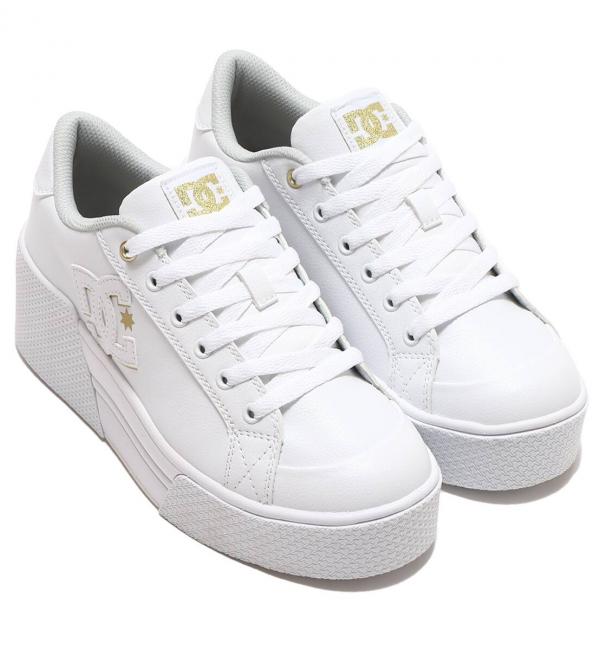 DC SHOES Ws CHELSEA LITE WEDGE WHITE/GOLD 23SS-I|atmos pink