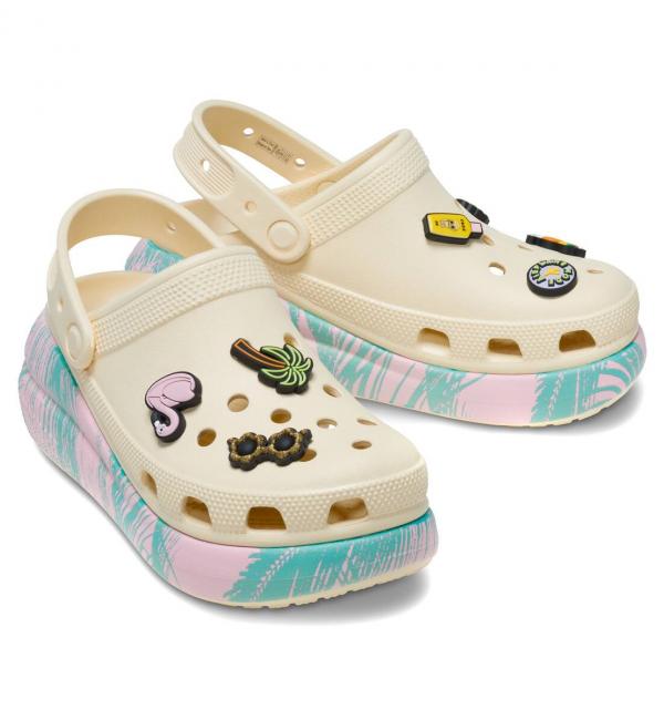 crocs ClassicCrushSpringBreakClog Vanilla/Multi 23SS-S|atmos pink