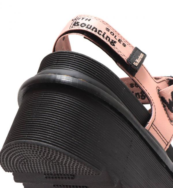 Dr.Martens Kimber Peach Beige/Black Text Airwair Webbing & Peach