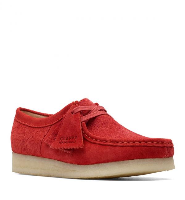 Clarks wallabees red suede online