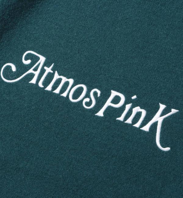 atmos pink ロゴバイカラーニットTP GREEN 23FA-I|atmos pink(アトモス