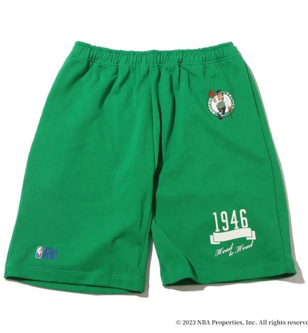 ファッションメンズなら|【アトモス　ピンク/atmos pink】 TOKYO 23 NBA Team Logo Short Pants GREEN x BOSTON 23SS-S