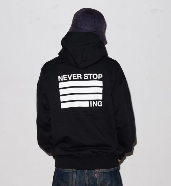 THE NORTH FACE NEVER STOP ING HOODIE BLACK 23FW-I|atmos pink