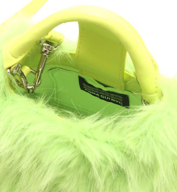 ANNA SUI NYC モンスターファー ミニ ショルダｰバッグ LIME 23FA-I