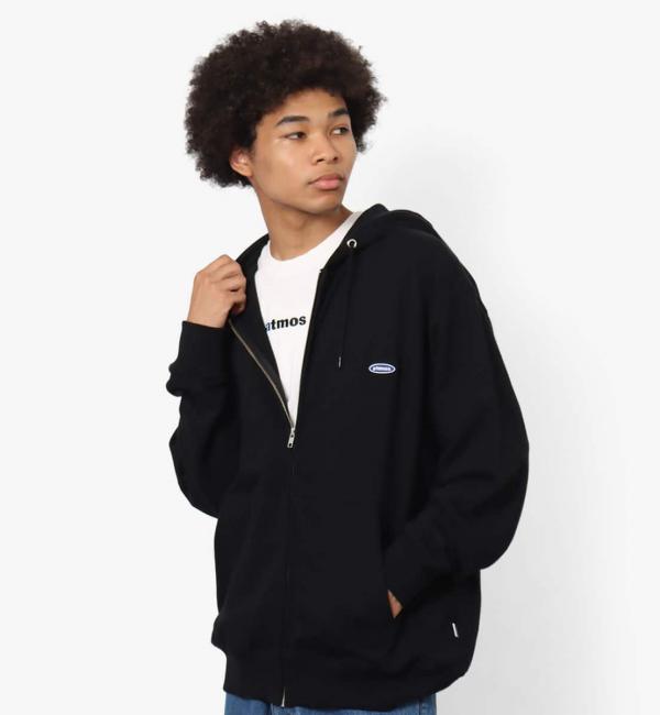 atmos small Logo Zip Up Hooded Sweatshirt BLACK 23SU-I