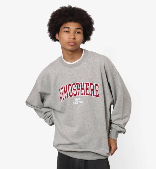 atmos Vintage college logo Sweatshirt GREY 23FA-I|atmos pink