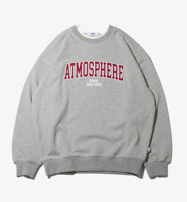 atmos Vintage college logo Sweatshirt GREY 23FA-I|atmos pink