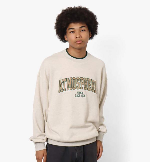 atmos Vintage college logo Sweatshirt OFF WHITE 23FA-I|atmos pink