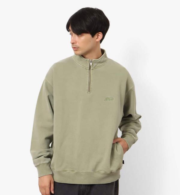 atmos Pigment Dyed Half Zip Sweatshirt KHAKI 23FA-I|atmos pink