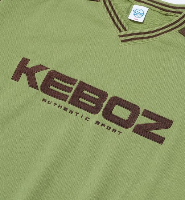 KEBOZ KAC SPORTS SWEAT V NECK SAGE GREEN 23FA-I|atmos pink