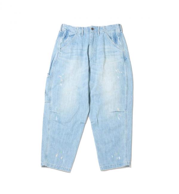 LIBERAIDERS STAMPED DENIM SARROUEL PANTS LIGHT BLUE 24SP-I