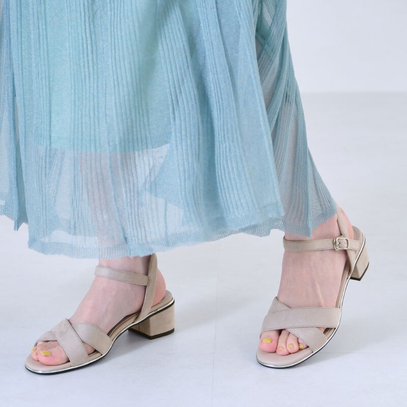 靴/シューズ[Louren]middle heel sandal