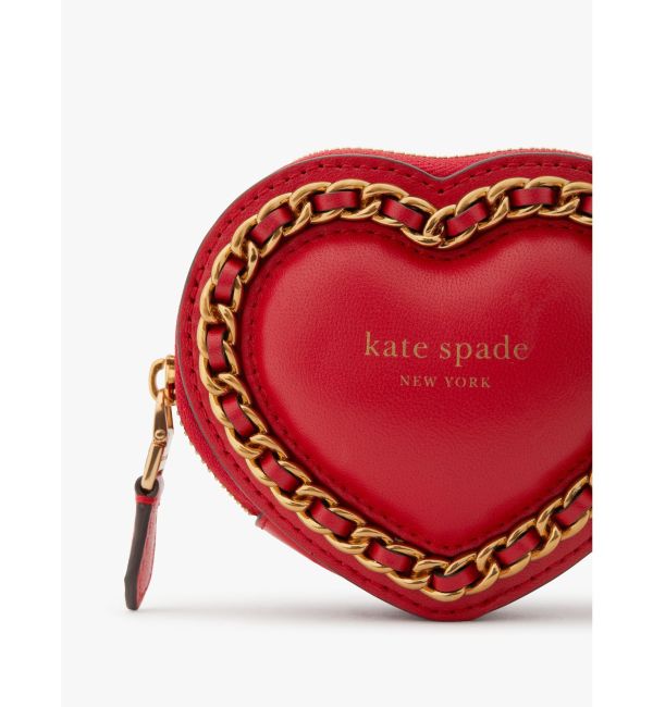 kate spade 】アムール パフィー 3D ハート レザー/ 小銭入れ-