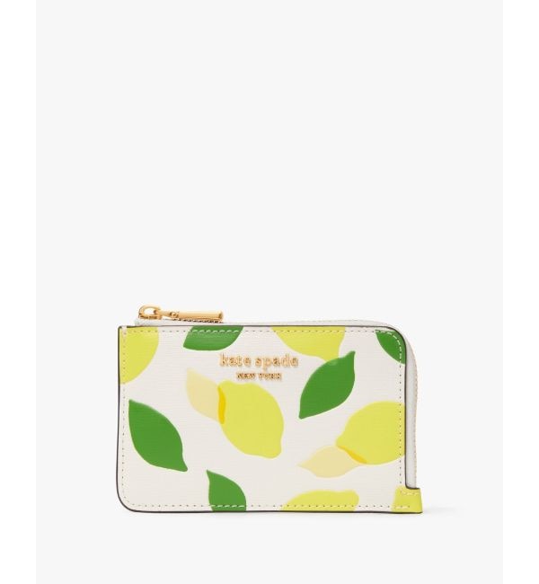 モーガン レモン トス エンボス ジップ カード ホルダー|kate spade