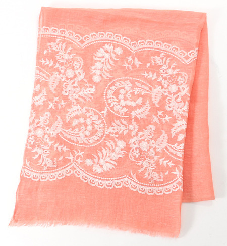 インドレース柄刺繍ストール