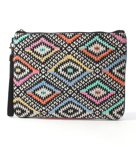 インドジャガード織り・ストラップ付ミニタブレットケース