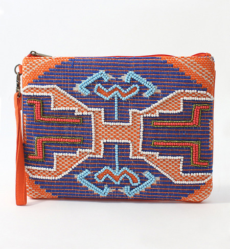 インドジャガード織り・ストラップ付ミニタブレットケース