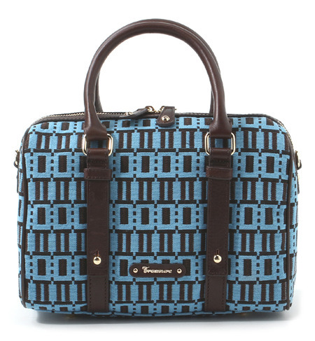 幾何柄ジャガード織り・２WAYミニボストンバッグ