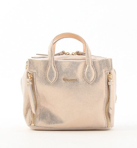 シャイニーレザー・ミニボストンバッグ