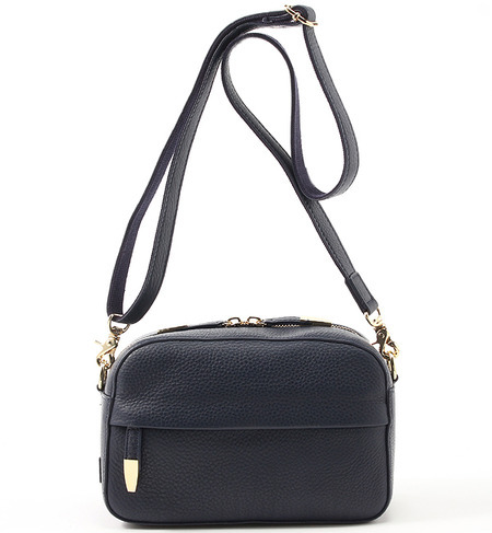 シュリンクレザー・ボックス型ショルダーバッグ