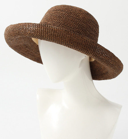 ラフィア細ブレード編み・キャペリンハット