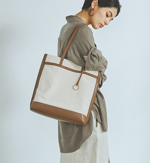 レザーコンビ キャンバス トートバッグ Topkapi トプカピ の通販 アイルミネ