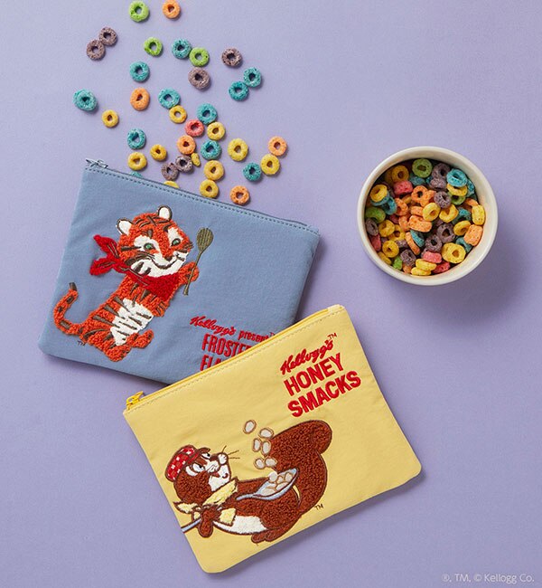 さがら刺繍 フラットポーチ Kellogg's ケロッグ