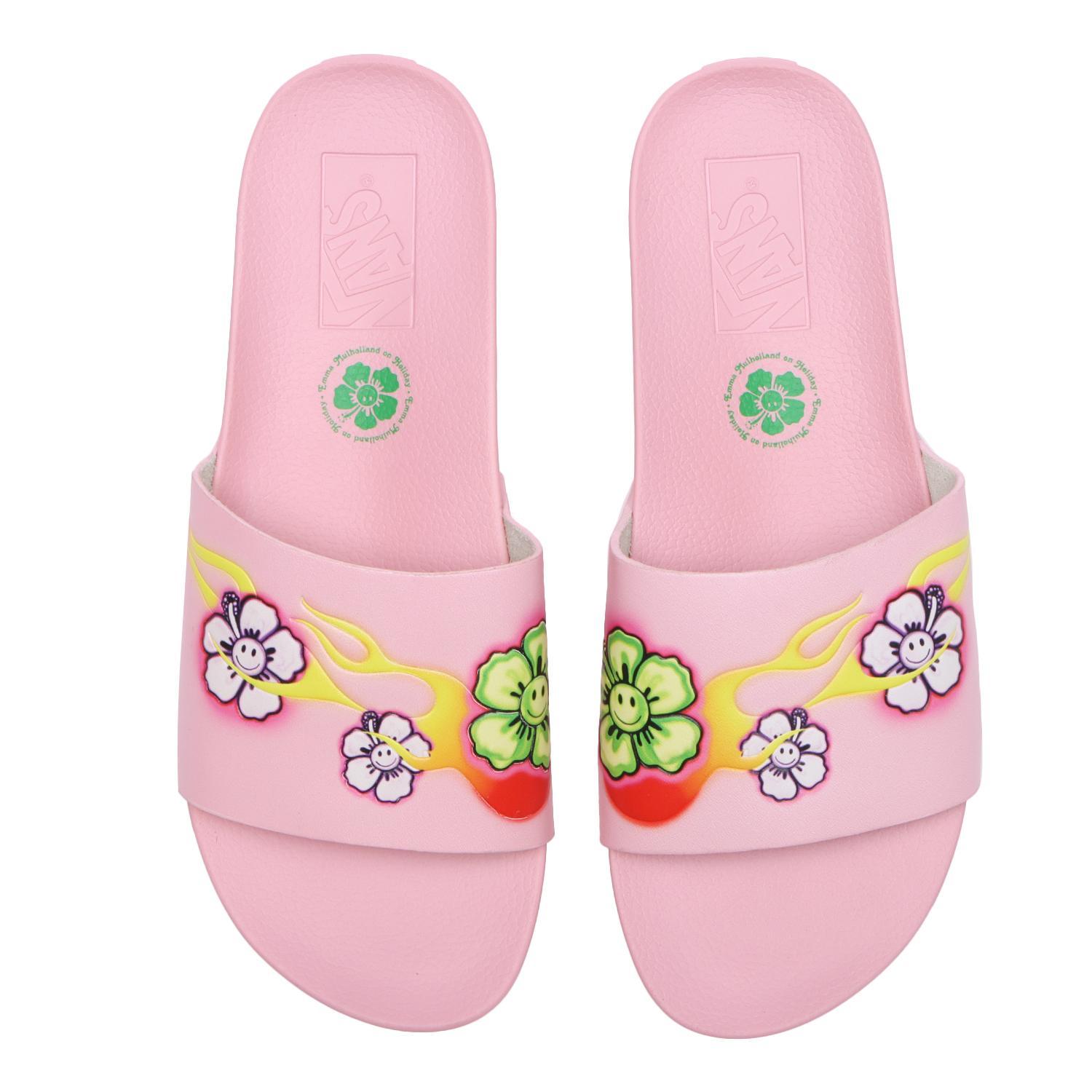 Vans floral hotsell slides