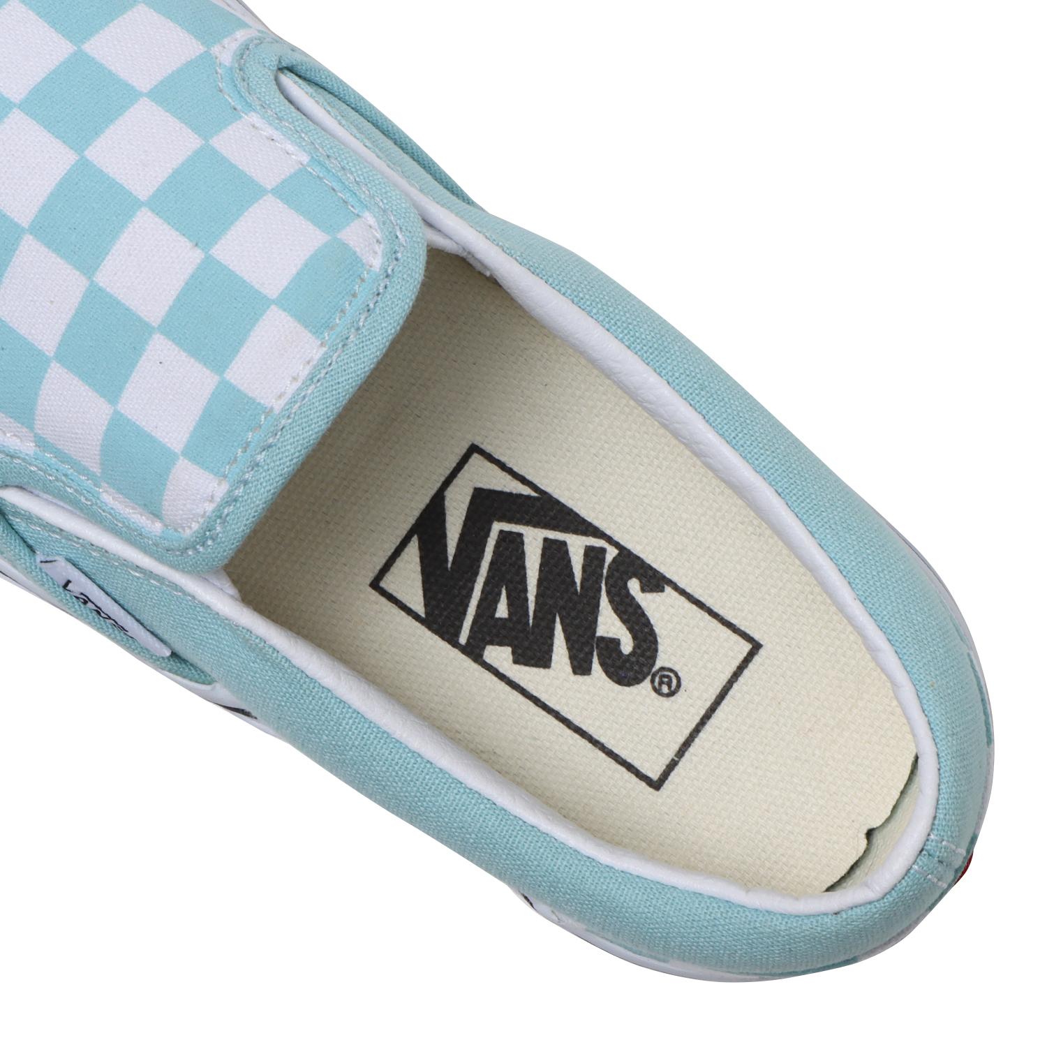 Vans checkerboard slip outlet on aqua haze