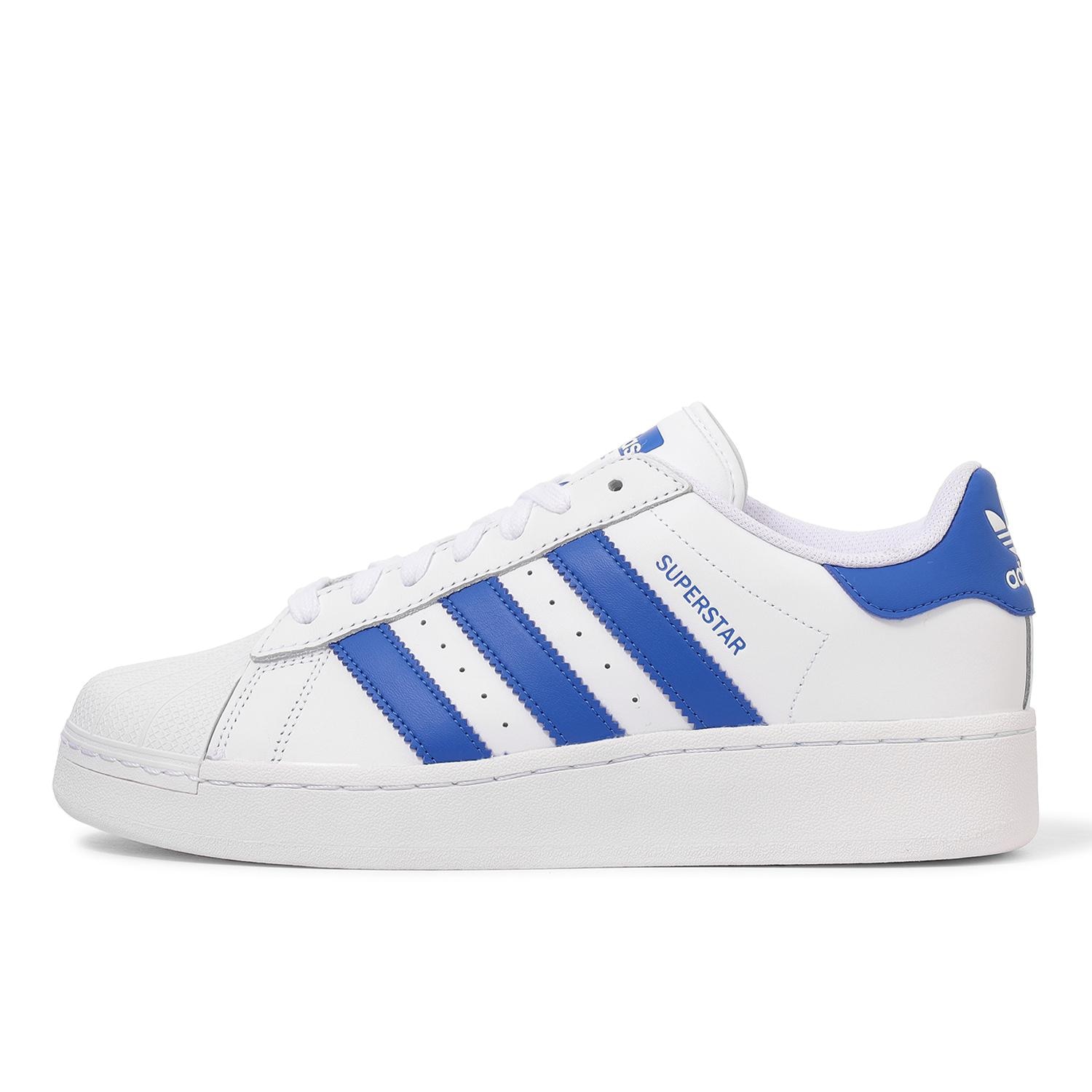 Adidas superstar white blue stripes top