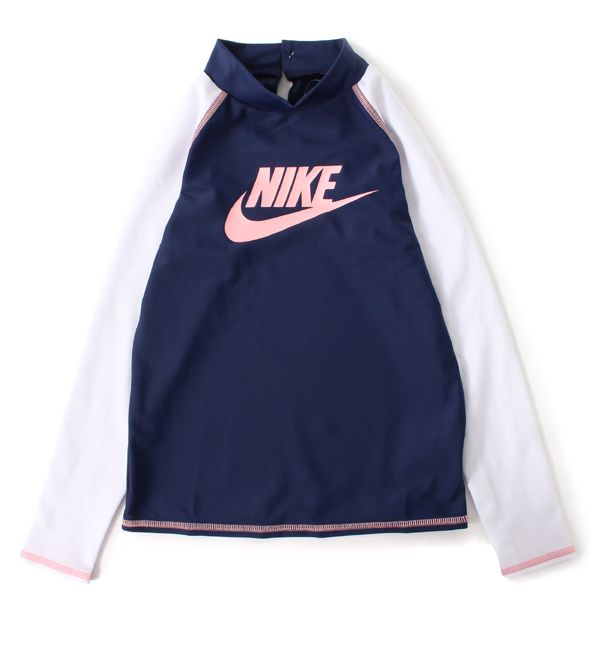 【サンアイリゾート サンアイミズギラクエン/San-ai Resort(三愛水着楽園)】 【NIKE】ロゴ入り配色長袖ラッシュガード