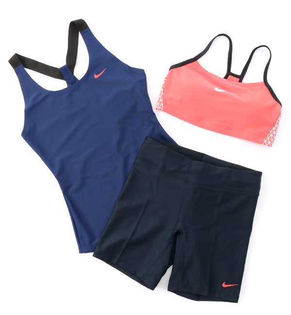 【サンアイリゾート サンアイミズギラクエン/San-ai Resort(三愛水着楽園)】 【NIKE】ワンポイント入りフィットネス水着3点セット